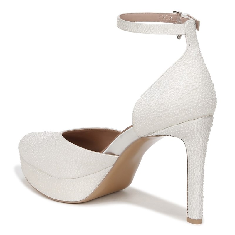 Naturalizer Rak Ankle Strap Dress Shoe Womens White Platforms SL57-3477C0