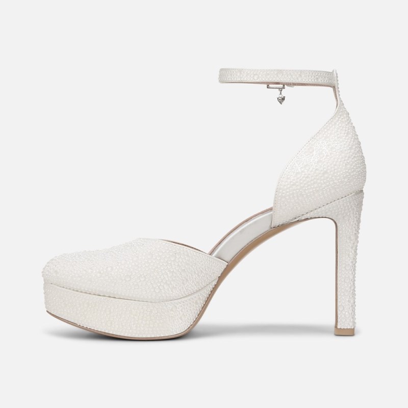 Naturalizer Rak Ankle Strap Dress Shoe Womens White Platforms SL57-3477C0