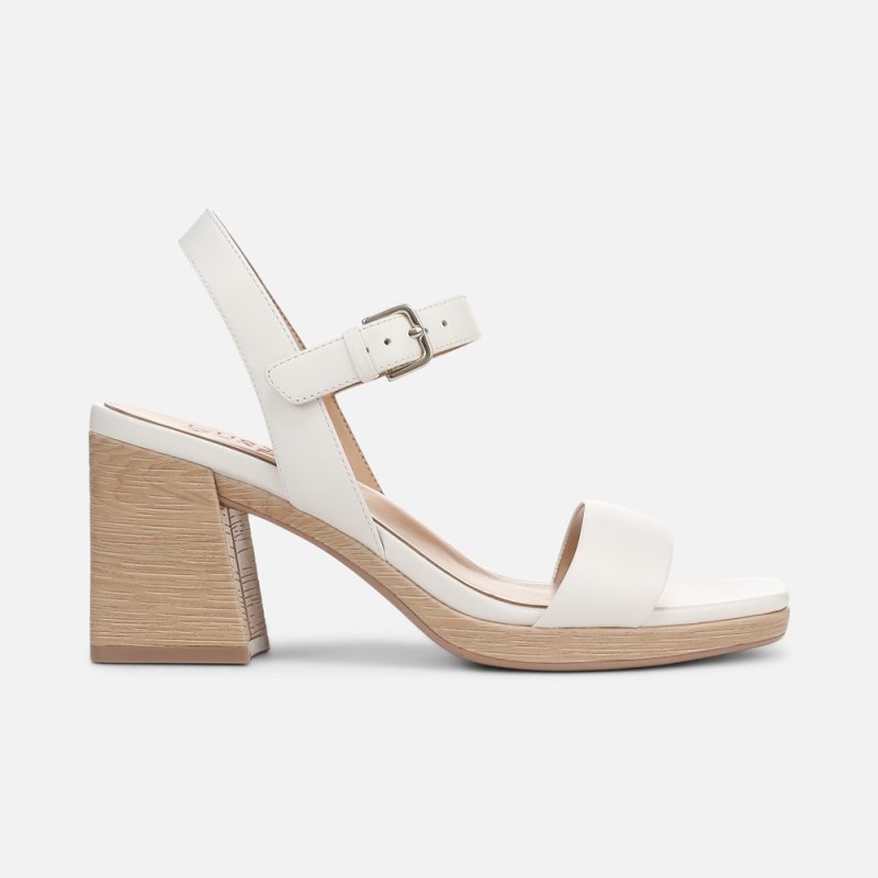 Naturalizer Rose Block Heel Sandal Womens White Block Heels OY06-9756O2