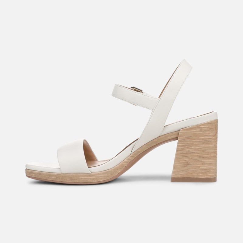 Naturalizer Rose Block Heel Sandal Womens White Block Heels OY06-9756O2