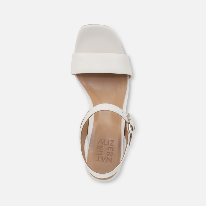 Naturalizer Rose Block Heel Sandal Womens White Block Heels OY06-9756O2
