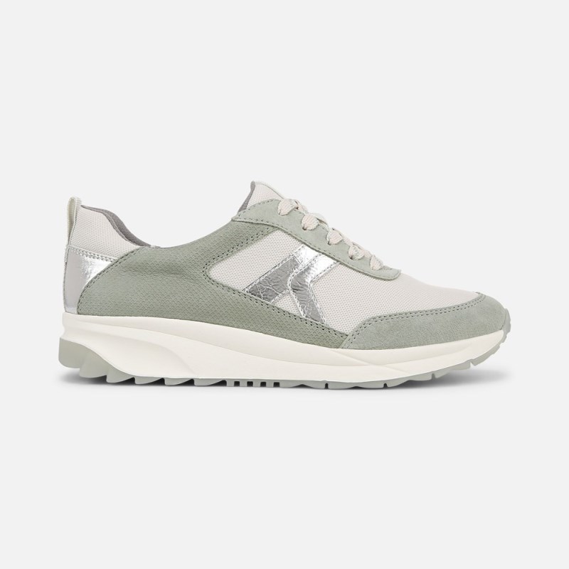 Naturalizer Shay Jogger Lace Up Sneaker Womens White / Green Lace Up Sneakers JY51-4061I1