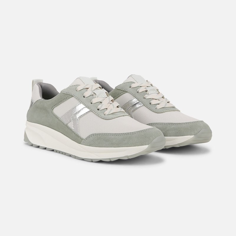 Naturalizer Shay Jogger Lace Up Sneaker Womens White / Green Lace Up Sneakers JY51-4061I1